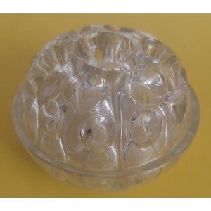 French Crystal Glass flower fakir  4 1/4" diameter x 2 1/2" high
